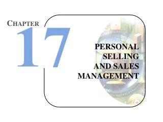 PERSONAL SELLING AND SALES MANAGEMENT