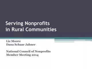 Serving Nonprofits in Rural Communities