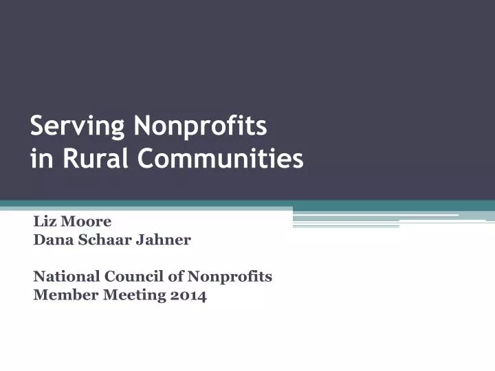 serving nonprofits in rural communities
