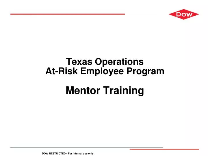 texas operations at risk employee program mentor training