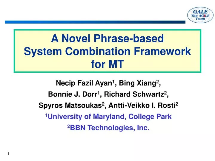 a novel phrase based system combination framework for mt