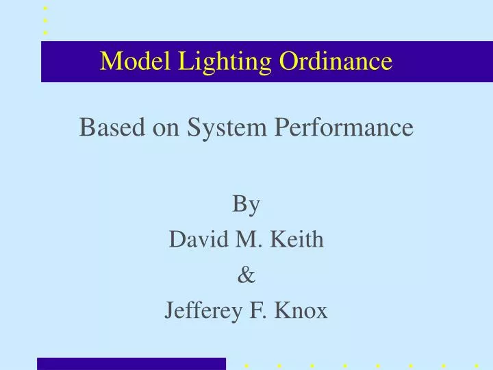 model lighting ordinance