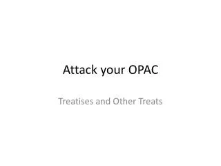 Attack your OPAC