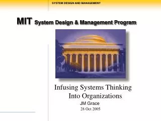 MIT System Design &amp; Management Program