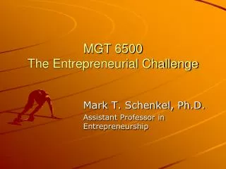 MGT 6500 The Entrepreneurial Challenge
