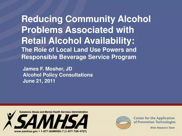 james f mosher jd alcohol policy consultations june 21 2011