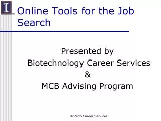 Online Tools for the Job Search
