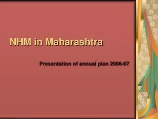 NHM in Maharashtra