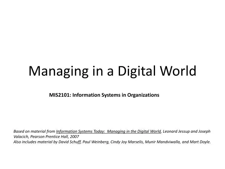 managing in a digital world