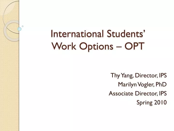 international students work options opt