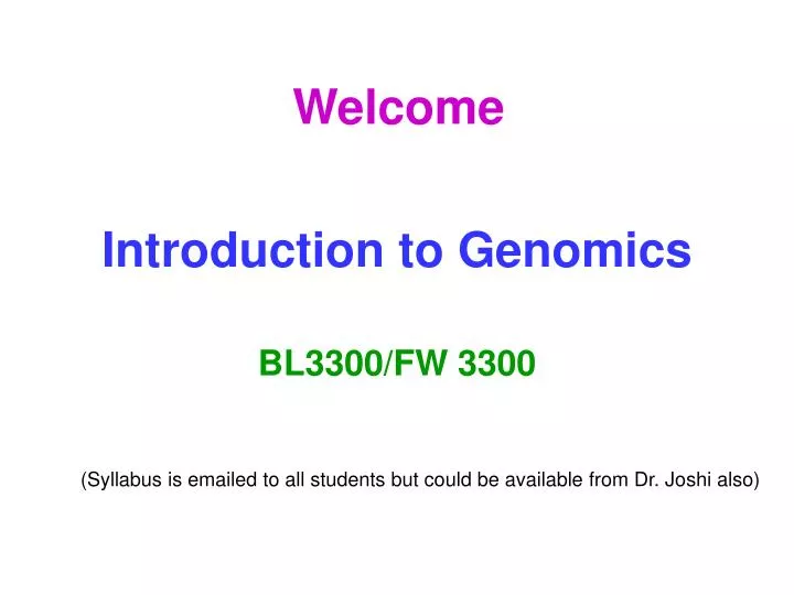 introduction to genomics