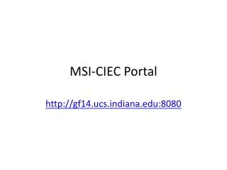 MSI-CIEC Portal