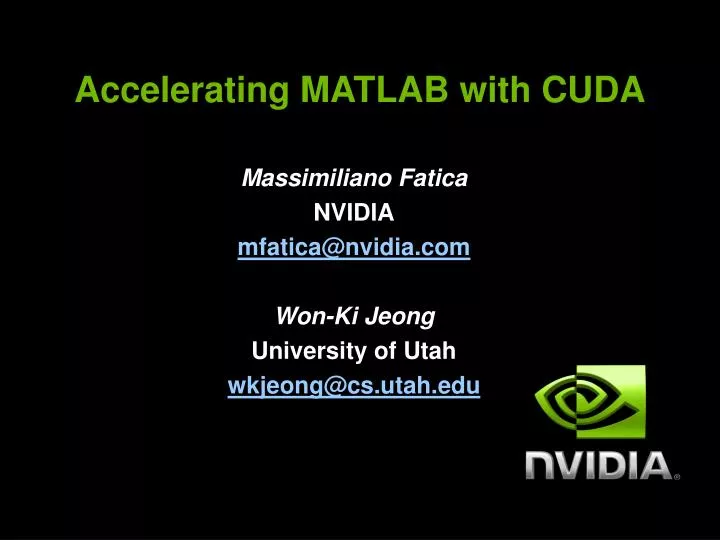 accelerating matlab with cuda