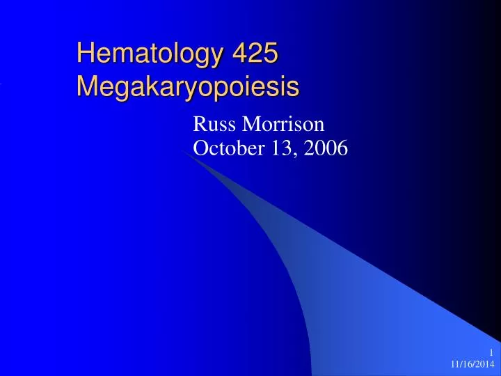 hematology 425 megakaryopoiesis