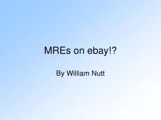 MREs on ebay!?