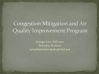 Congestion Mitigation and Air Quality Improvement Program