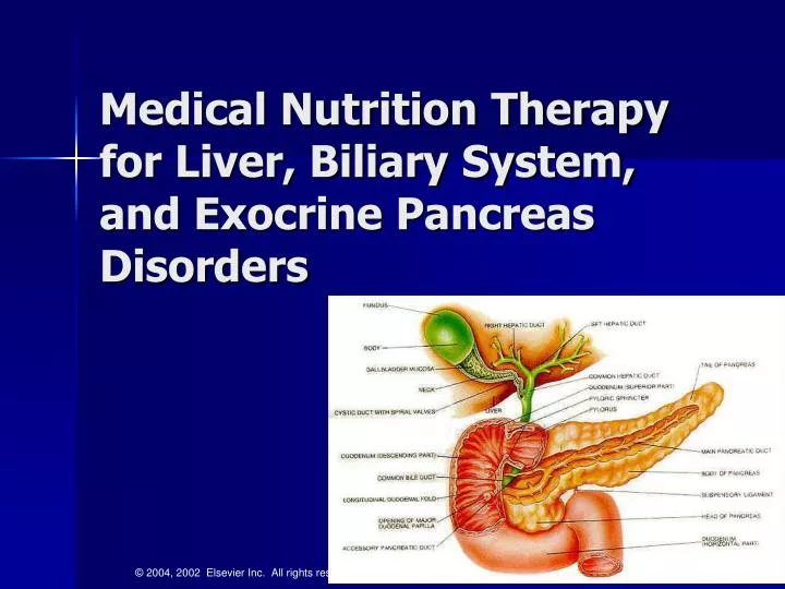 medical nutrition therapy for liver biliary system and exocrine pancreas disorders