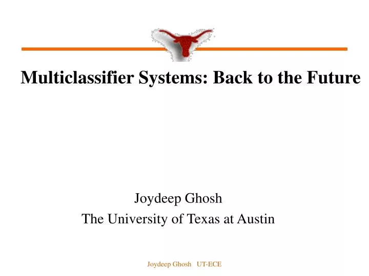 multiclassifier systems back to the future