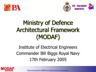 Ministry of Defence Architectural Framework (MODAF)