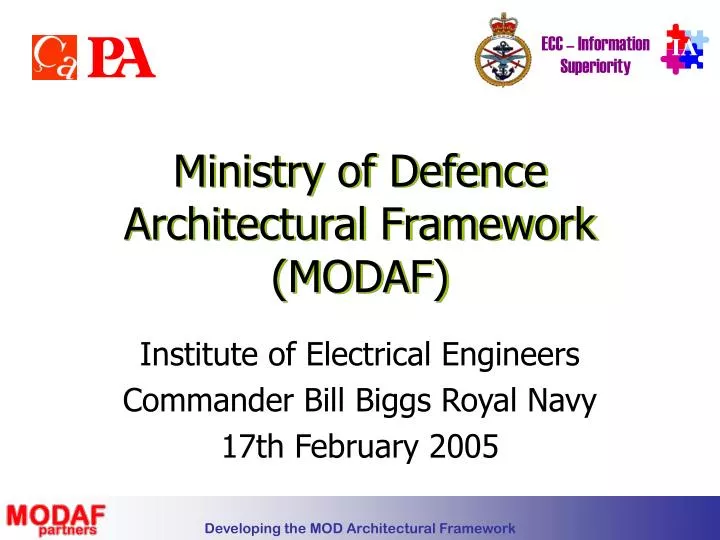 ministry of defence architectural framework modaf