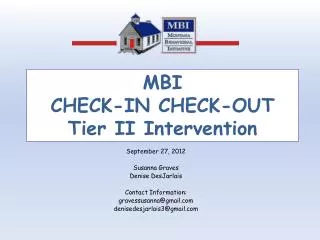 MBI CHECK-IN CHECK-OUT Tier II Intervention
