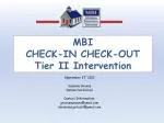 MBI CHECK-IN CHECK-OUT Tier II Intervention - slide 1