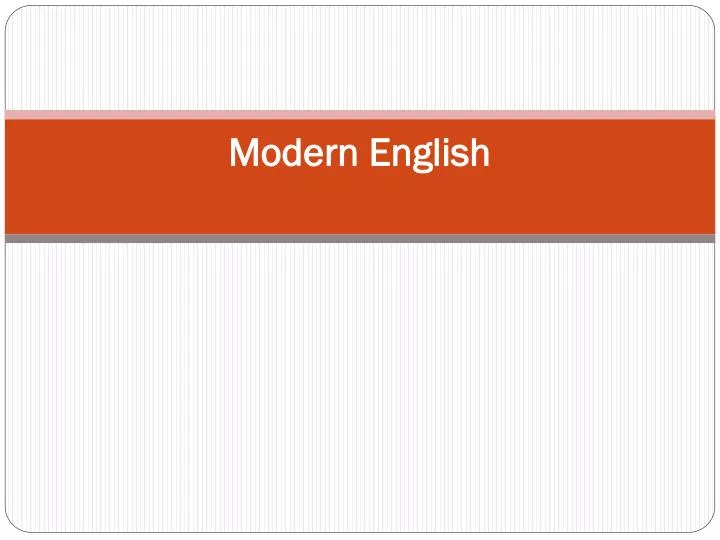 modern english