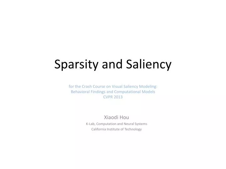 sparsity and saliency