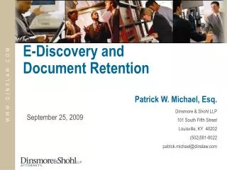 E-Discovery and Document Retention