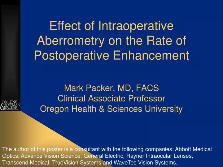 effect of intraoperative aberrometry on the rate of postoperative enhancement