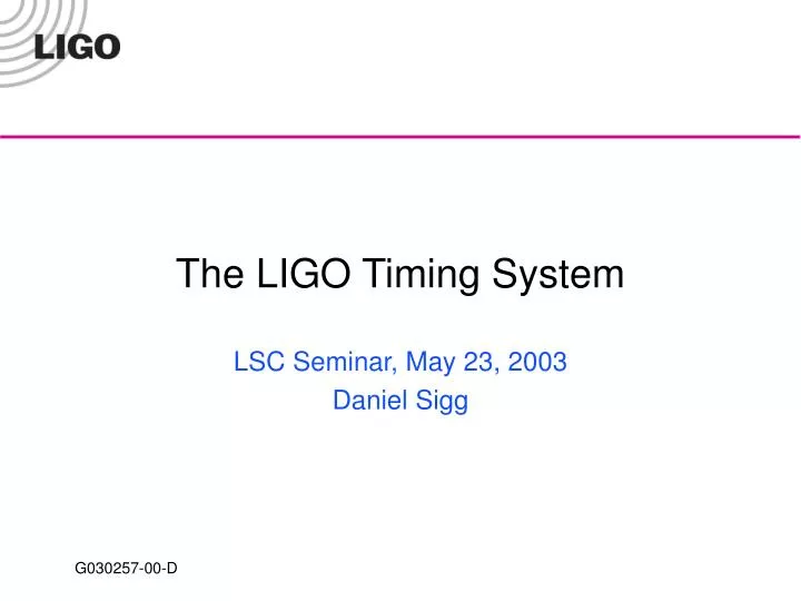 the ligo timing system