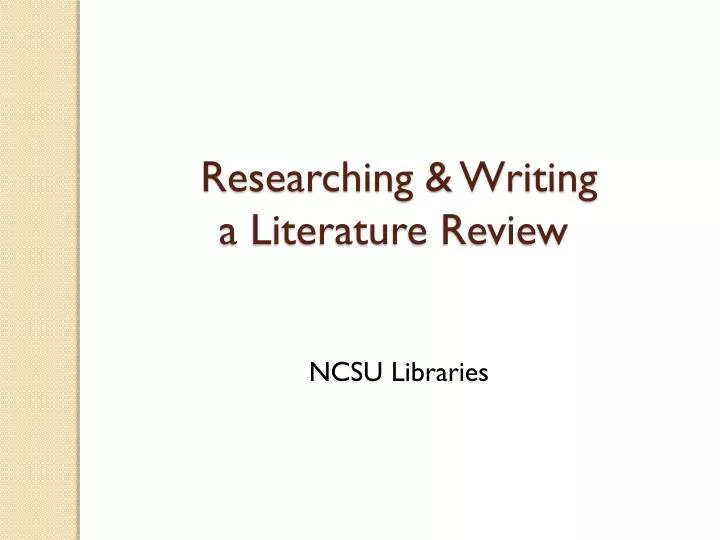 researching writing a literature review