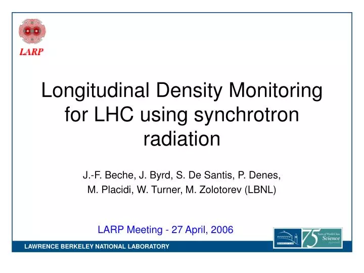 longitudinal density monitoring for lhc using synchrotron radiation