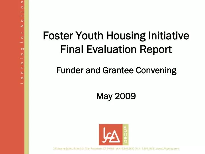 foster youth housing initiative final evaluation report