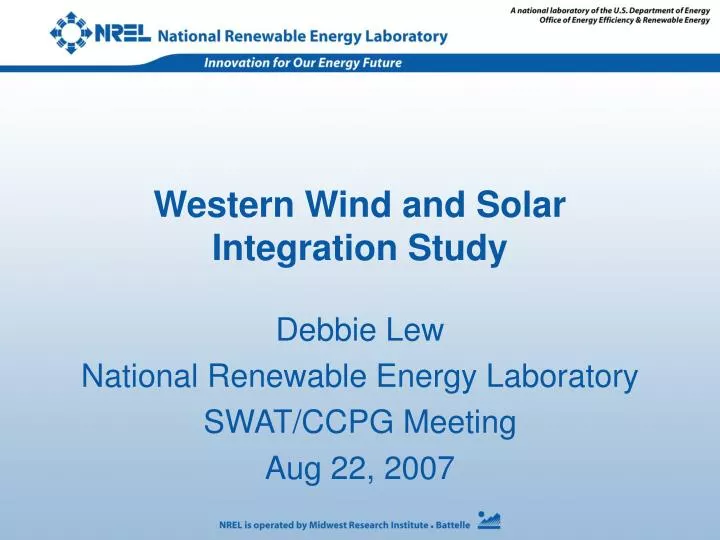 western wind and solar integration study