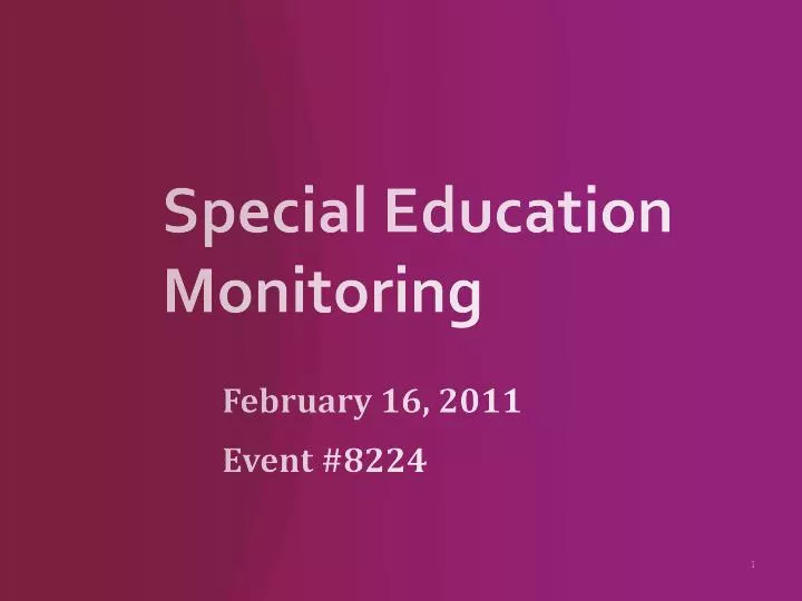 special education monitoring