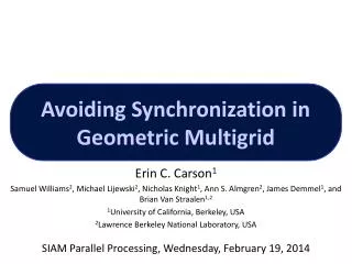Avoiding Synchronization in Geometric Multigrid