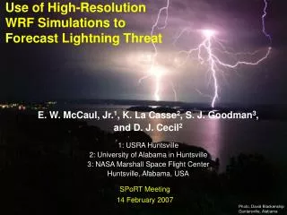 Use of High-Resolution WRF Simulations to Forecast Lightning Threat