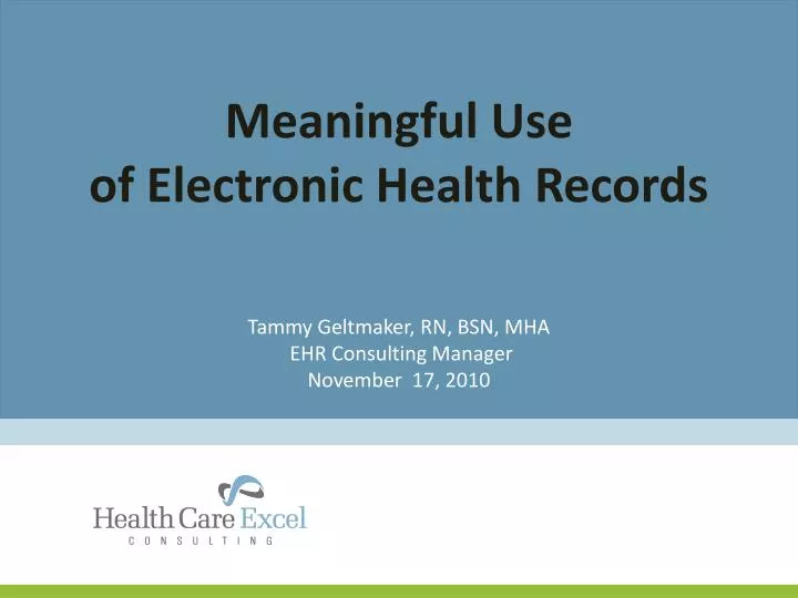 meaningful use of electronic health records