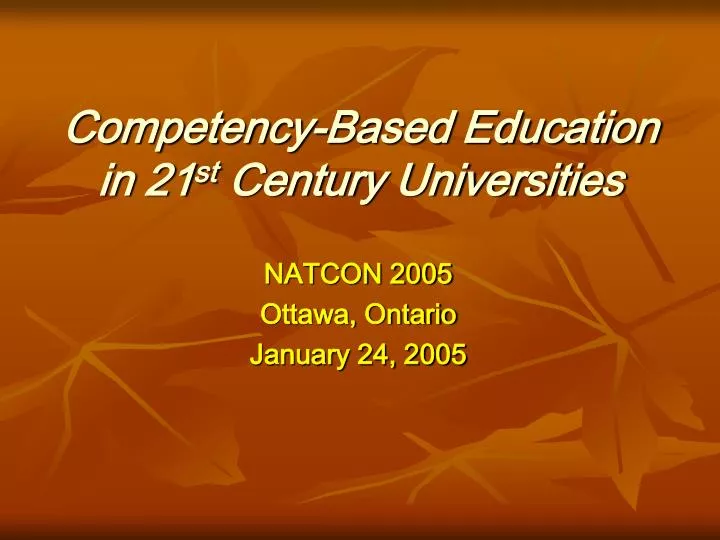 competency based education in 21 st century universities