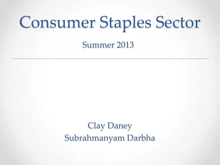 consumer staples sector