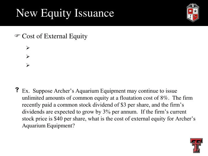 new equity issuance