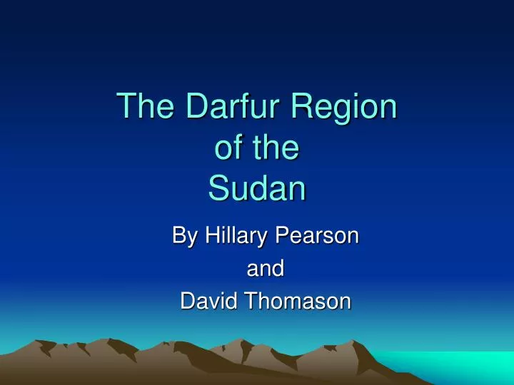 the darfur region of the sudan