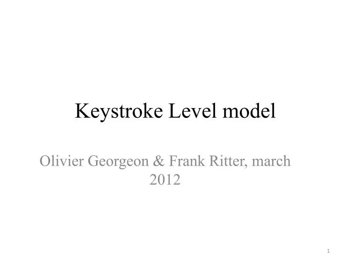 keystroke level model