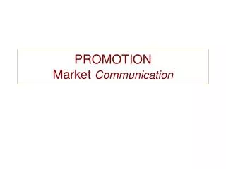 PROMOTION Market Communication