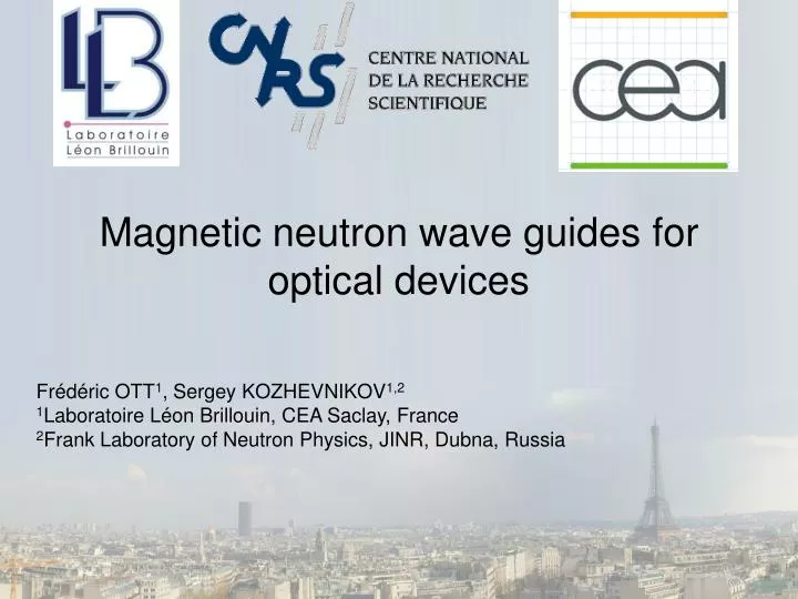 magnetic neutron wave guides for optical devices