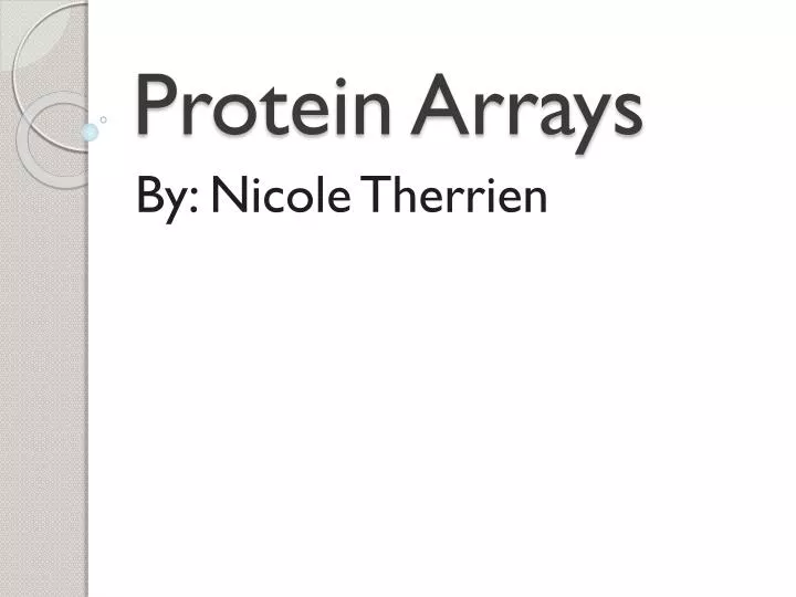 protein arrays