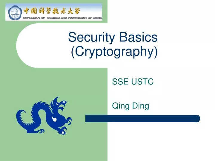 security basics cryptography
