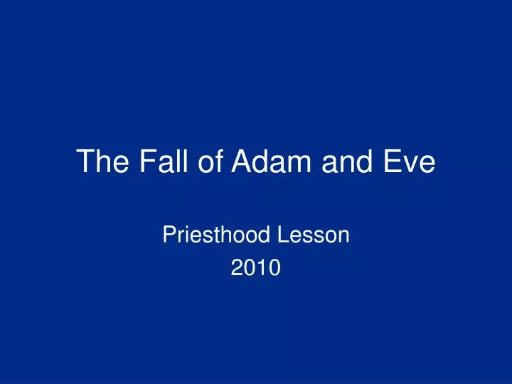 the fall of adam and eve