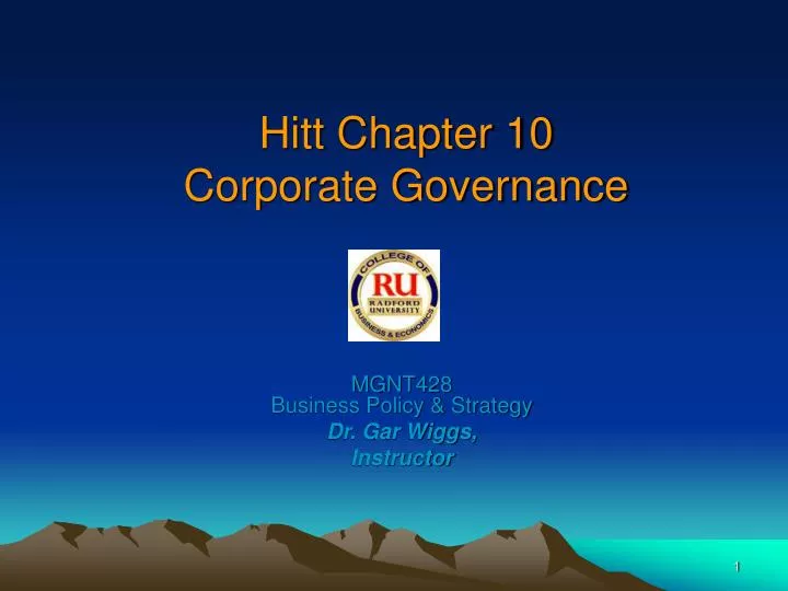 hitt chapter 10 corporate governance